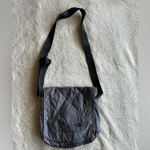 North Face Gray and Pink Crossbody Bag